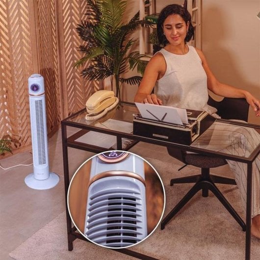 Ventilatore torre Cecotec Energysilence 1090 Skyline Retro Smart 40W LED Blu