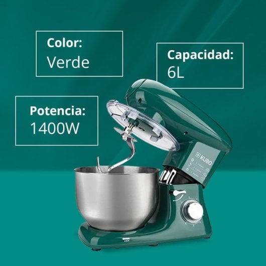 Kubo Robot de Cozinha 6L Verde + 7 Acessórios