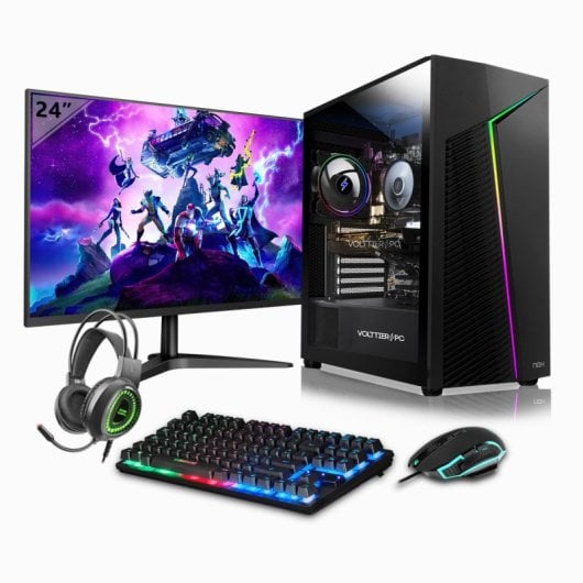 VolttierPC PC Gaming Completo AMD Ryzen 5 8600G/32GB/1TB SSD + Monitor 24" + Pack