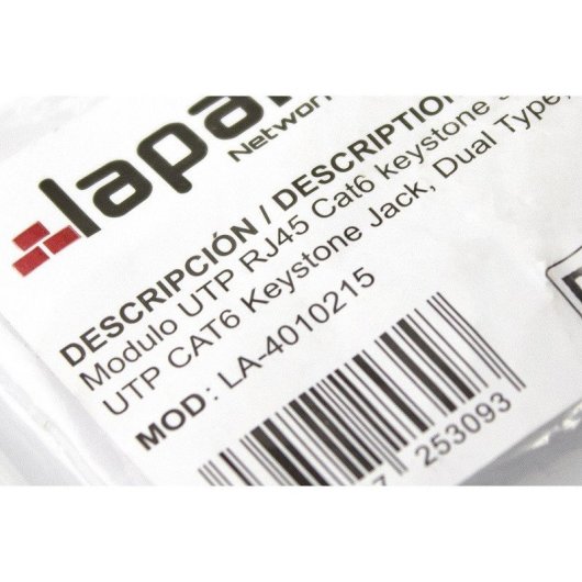 Lapara LA-4010215 Módulo Hembra RJ-45 Cat. 6 UTP Tipo Keystone Blanco Bolsa de 10 Unidades