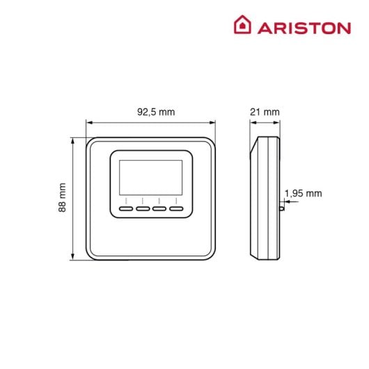 Ariston Cube RF Termostato Inalambrico Compatible con App Ariston Net (Necesario Receptor RF) Negro