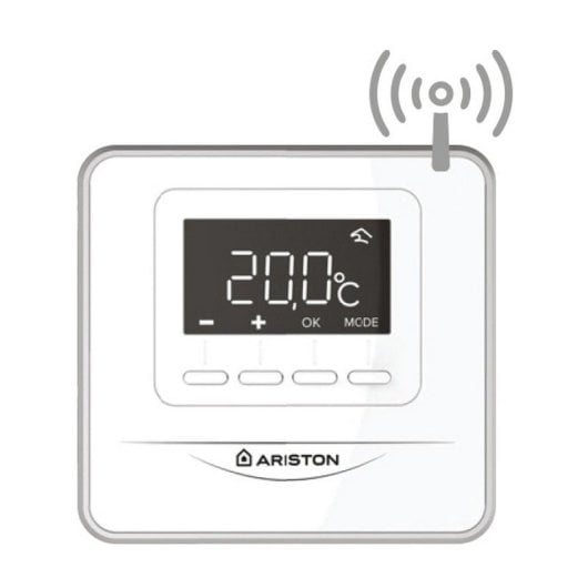Ariston Cube RF Termostato Inalambrico Compatible con App Ariston Net (Necesario Receptor RF) Blanco