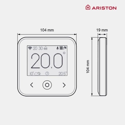 Ariston Cube RF Termostato Inalambrico Compatible con App Ariston Net (Necesario Receptor RF) Blanco