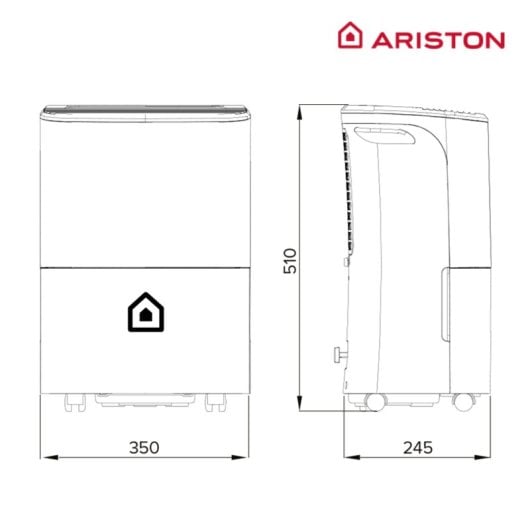 Ariston Deos 21s Deumidificatore Verticale/Orizzontale 3L 21 Litri/Giorno WiFi