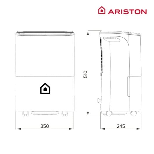 Ariston Deos 16s Deumidificatore Verticale/Orizzontale 3L 16 Litri/Giorno WiFi