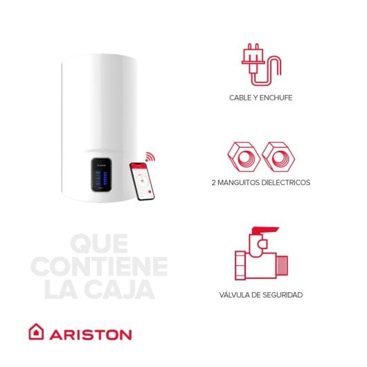 Ariston Lydos WiFi 50 Termo Eléctrico Vertical 50L B + Soporte de Pared Instafix