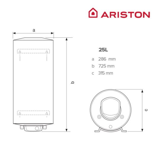 Ariston Fleck Nilo Termo Eléctrico Vertical/Horizontal 25L C