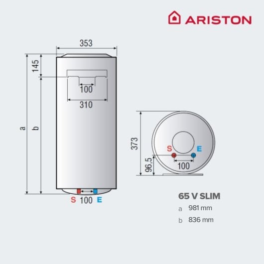 Ariston Pro1 Eco Slim Termo Eléctrico Vertical 65 L B