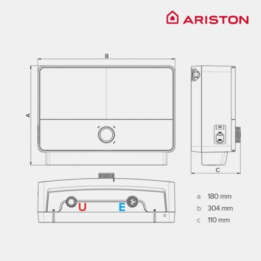 Termo Eléctrico Instantaneo, Ariston, Aures Sm Eu 3000 Kw