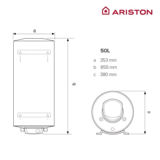 Termo Ariston Fleck Bon 50L 50L instalação vertical ou horizontal classe B