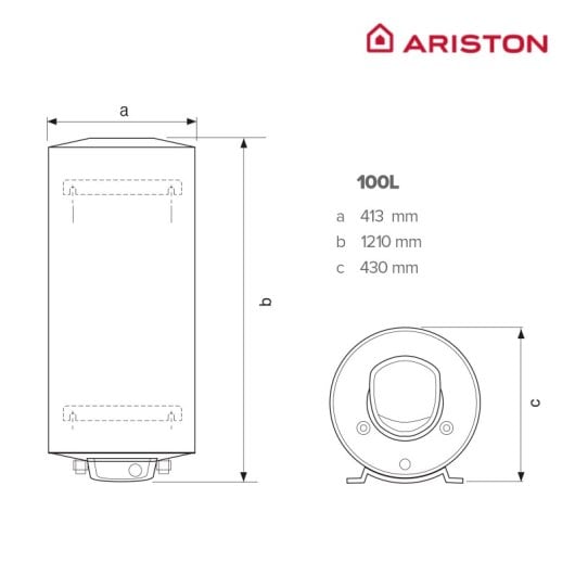 Ariston Fleck Nilo Termo Eléctrico Vertical/Horizontal 100L B