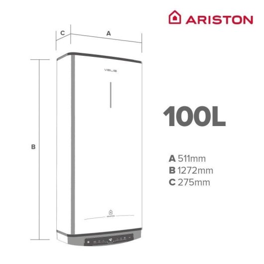 Termo eléctrico Ariston Velis Tech Dry WiFi 100L 1500W multiposición doble depósito