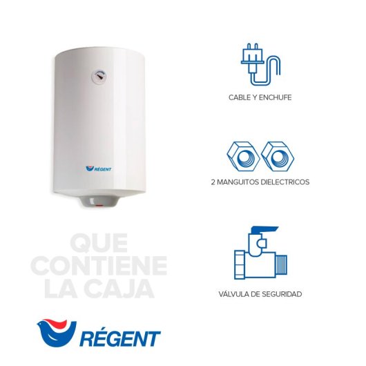 Termo Eléctrico, Regent, Regent 80l + Soporte De Pared Instafix, Instalación Vertical