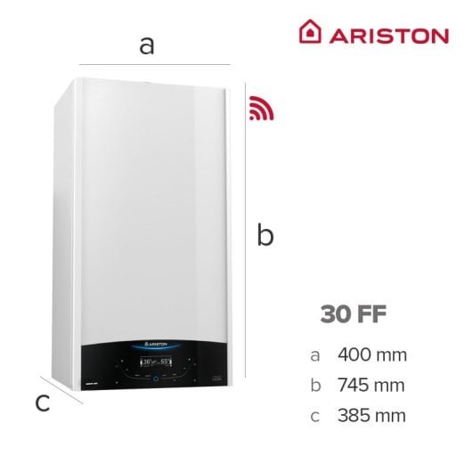 Ariston Genus One+ WiFi 30 Clase A + Kit 3 Grifos + Kit Salida de Humos