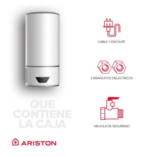 Ariston Lydos Hybrid WiFi Termo Eléctrico 100L A +Depósito de Condensados +Soporte de Pared Instafix