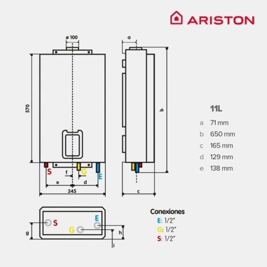 Ariston Next Evo X Calentador Gas Butano/Propano Estanco Instantáneo 11L/Minuto A + Salida de Humos