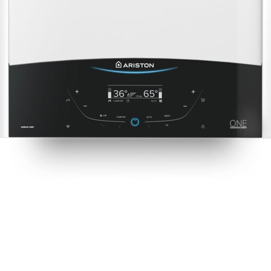 Ariston Genus One+ WiFi 35 Clase A + Termostato Cube Black + Kit 3 Grifos + Kit Salida de Humos
