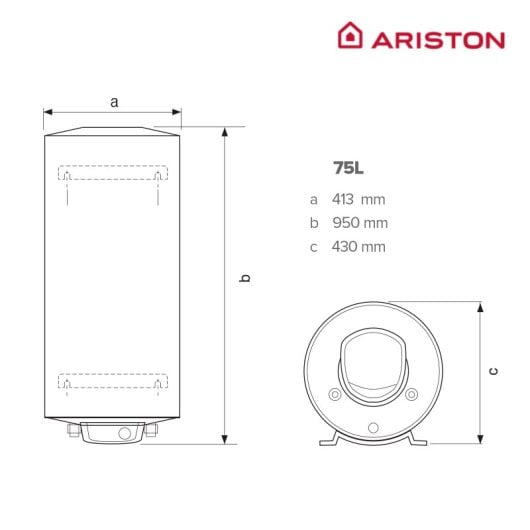 Ariston Fleck Bon Termo Eléctrico Vertical/Horizontal 75L B