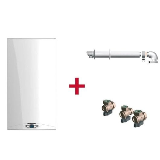 Ariston HS Premium 24 Caldera de Condensación 24kW A + Kit 3 Grifos + Kit Salida de Humos