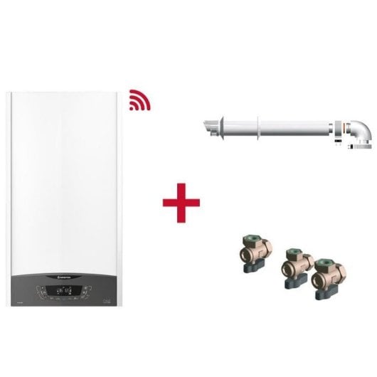 Ariston Clas One 35 Caldera de Condensación WiFi Clase A + Kit Evacuación de Humos + Kit 3 Grifos