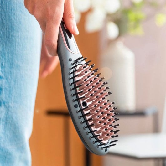 Cecotec Bamba Instantcare Smooth Brush Escova Alisadora de Cerâmica com Extrato de Abacate Prateada