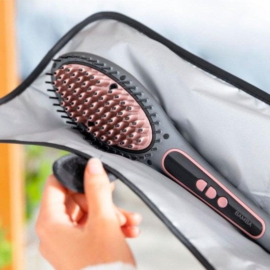 Cecotec Bamba Instantcare Smooth Brush Cepillo Alisador de Cerámica con Extracto de Aguacate Plata