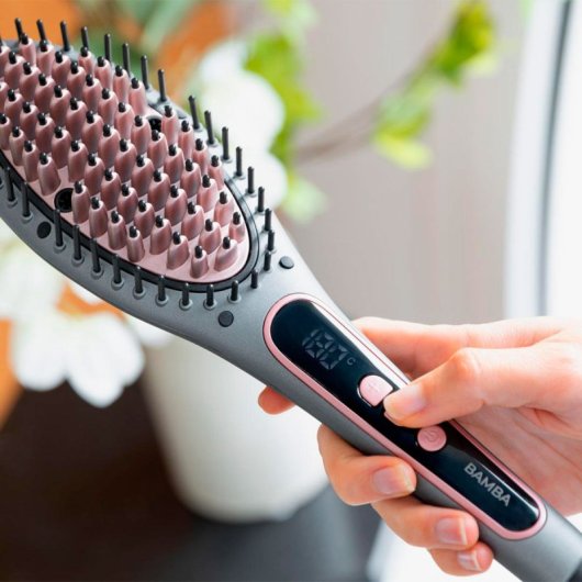 Cecotec Bamba Instantcare Smooth Brush Escova Alisadora de Cerâmica com Extrato de Abacate Prateada