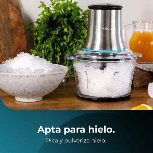 Cecotec Chopbeat 2000 Vindaloo Glass Picadora de 4 Hojas 500W 500g