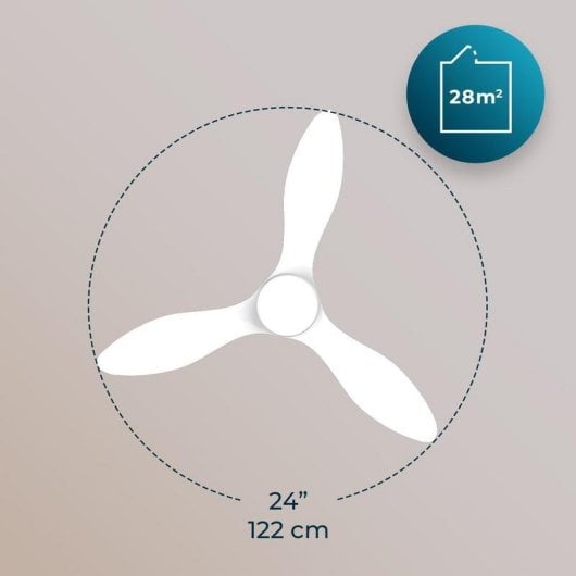 Ventilatore da Soffitto Cecotec EnergySilence Aero 5200 White 62W LED 48" 3 Velocità Telecomando