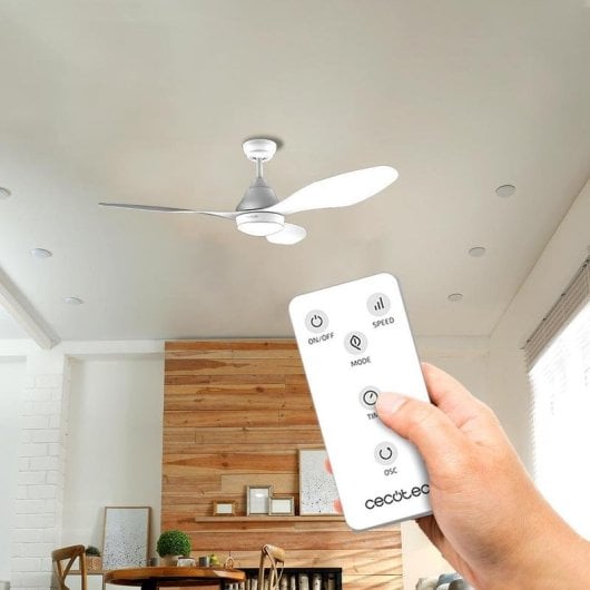 Ventilatore da Soffitto Cecotec EnergySilence Aero 5200 White 62W LED 48" 3 Velocità Telecomando