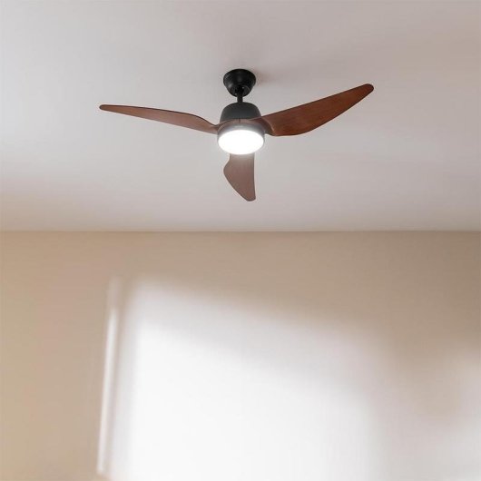 Cecotec EnergySilence Aero 5250 Blackwood Ventoinha de Teto com Luz LED e Comando 62W Preto/Madeira