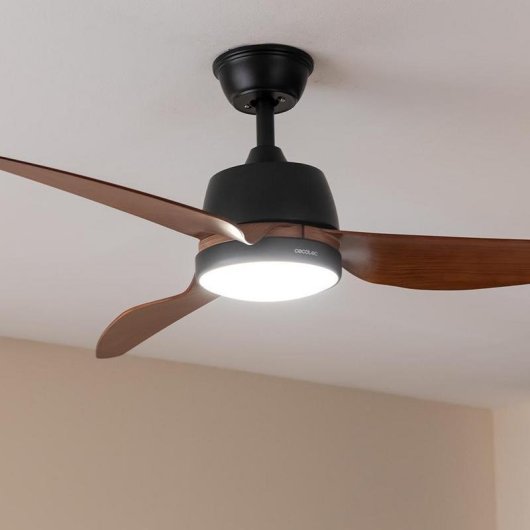 Cecotec EnergySilence Aero 5250 Blackwood Ventoinha de Teto com Luz LED e Comando 62W Preto/Madeira