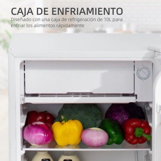 Frigorífico Mini Homcom Branco 84cm 91L F Descongela Manual