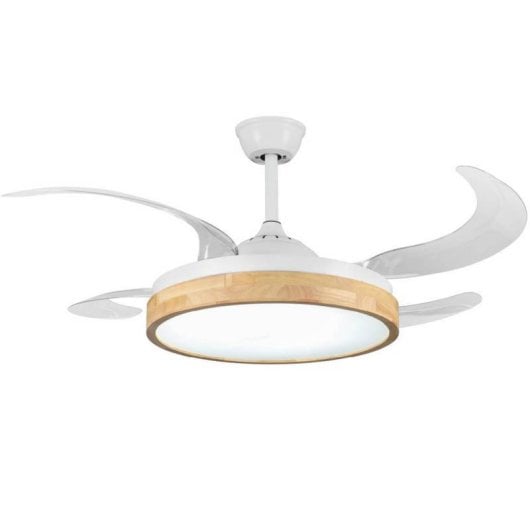 Universal Blue Kaus 7048WD Ventoinha de Teto WiFi com Pás Retráteis e Comando 64W Branca/Madeira