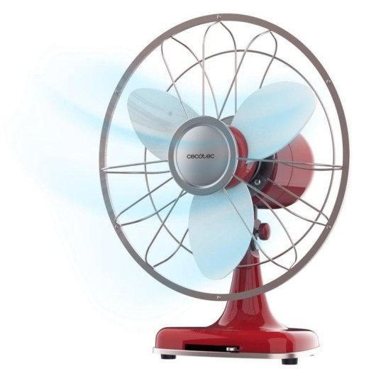 Ventilatore da Tavolo Cecotec EnergySilence 1090 Retrodesk 40W 12" 3 Velocità Oscillante Testa Inclinabile Rosso