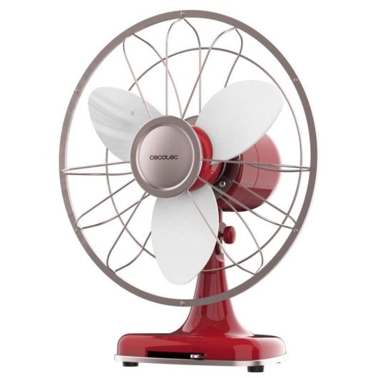 Ventilatore da Tavolo Cecotec EnergySilence 1090 Retrodesk 40W 12" 3 Velocità Oscillante Testa Inclinabile Rosso