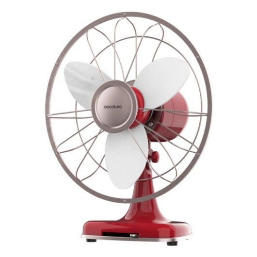 Ventilatore da Tavolo Cecotec EnergySilence 1090 Retrodesk 40W 12" 3 Velocità Oscillante Testa Inclinabile Rosso