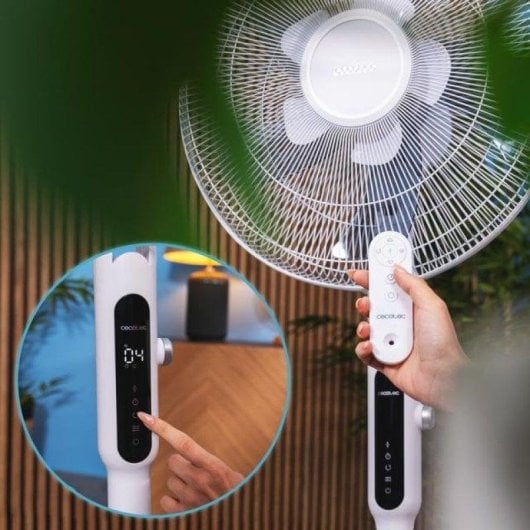 Cecotec EnergySilence 1600 Moskito Ventilador de Pie con Mando a Distancia 65W Blanco