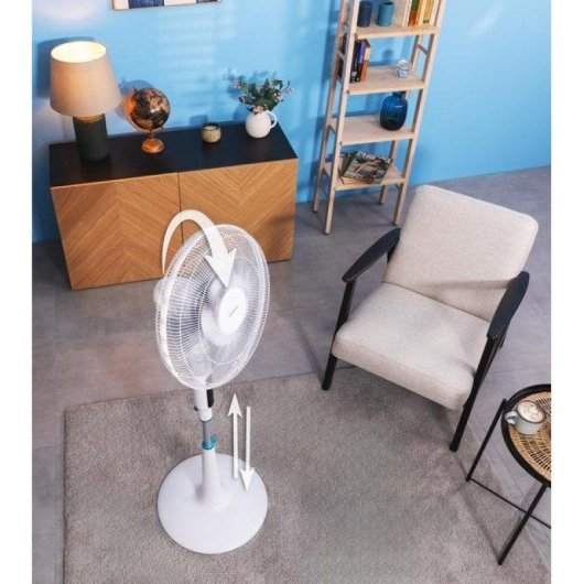 Cecotec EnergySilence 1600 Moskito Ventilador de Pie con Mando a Distancia 65W Blanco