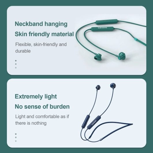 Lenovo SH1 Wireless Auriculares Deportivos Bluetooth Verdes