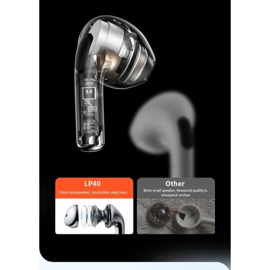 Lenovo LP40 TWS Auriculares Inalámbricos Bluetooth Negro