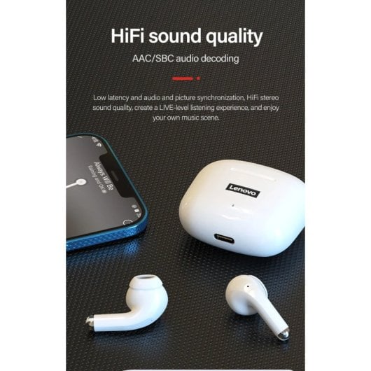 Lenovo LP40 Pro TWS Auriculares Inalámbricos Bluetooth Negros