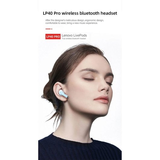 Lenovo LP40 Pro TWS Auriculares Inalámbricos Bluetooth Negros