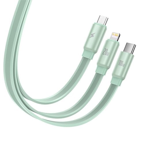 Baseus Cabo de Carga Rápida Retrátil 3-em-1 USB para USB-C/Micro-USB/Lightning 1.7m Branco