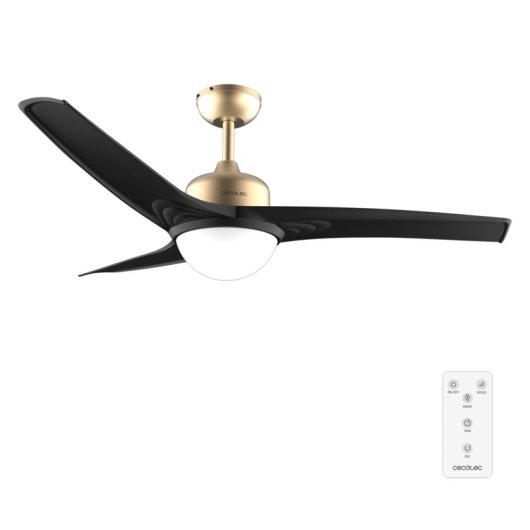 Ventilatore da soffitto Cecotec EnergySilence Aero 560 GoldBlack 52" LED 18W nero timer