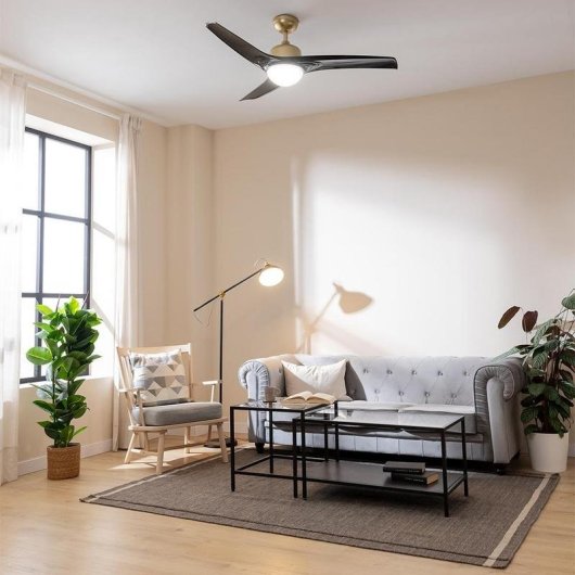 Ventilatore da soffitto Cecotec EnergySilence Aero 560 GoldBlack 52" LED 18W nero timer