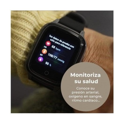 SaveFamily Senior 4G GPS WiFi 1.4" IPS Noir Taille Unique IP67 SpO2 Pulsomètre Tension SOS