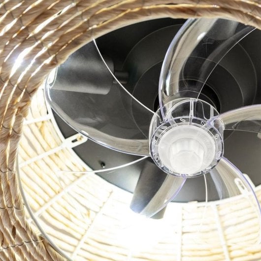 Ventilador de techo Cecotec Energysilence Lampaero 600 Natural Wicker DC 20W con luz yute