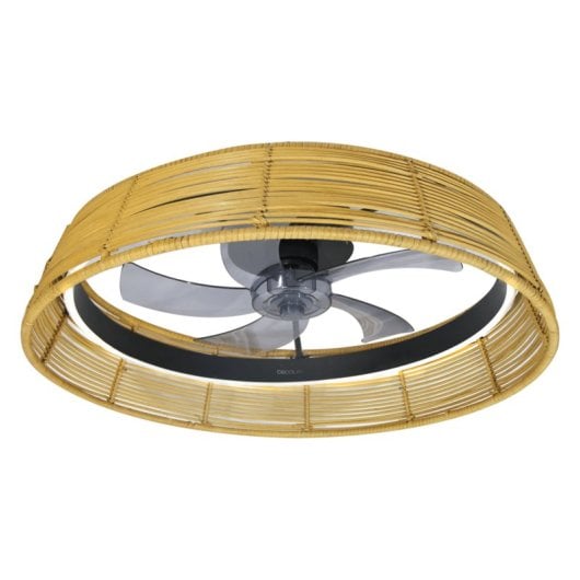 Ventilador de techo Cecotec EnergySilence Lampaero 600 Natural Design 20W 5 aspas LED 6 velocidades
