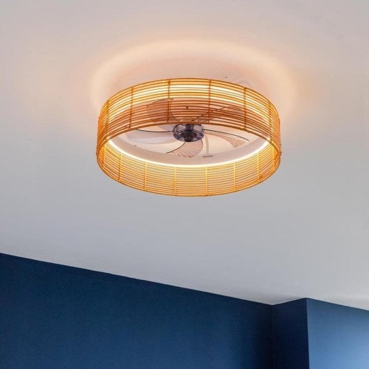 Ventilador de techo Cecotec EnergySilence Lampaero 600 Natural Design 20W 5 aspas LED 6 velocidades